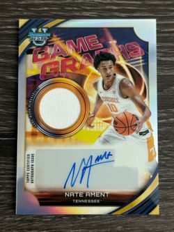 2025-26 Bowman University best- Nate Ament game graphs rookie patch auto card. MINT-NM condition