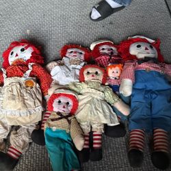 Vintage Raggedy Anne And Andy Dolls Great Shape 