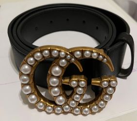 Gucci Leather Pearl Belt