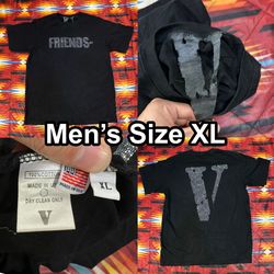 VLONE x Swarovski “Friends” Rhinestone Logo Black T-Shirt Men’s Size XL Bedazzle