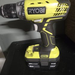 Ryobi 18V Cordless  Drill/Driver  With Battery 