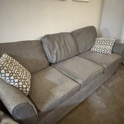 Ashley Furniture 3 Seater Gray Couch Pillows Included!