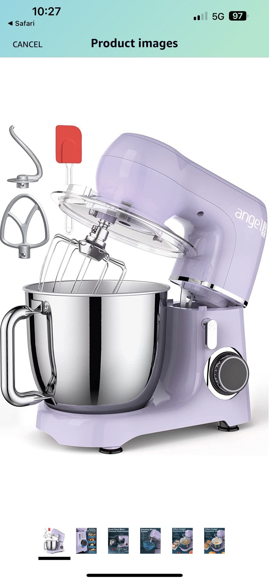 Mini Angle Electric Stand Mixer, 5.5 Quarts 