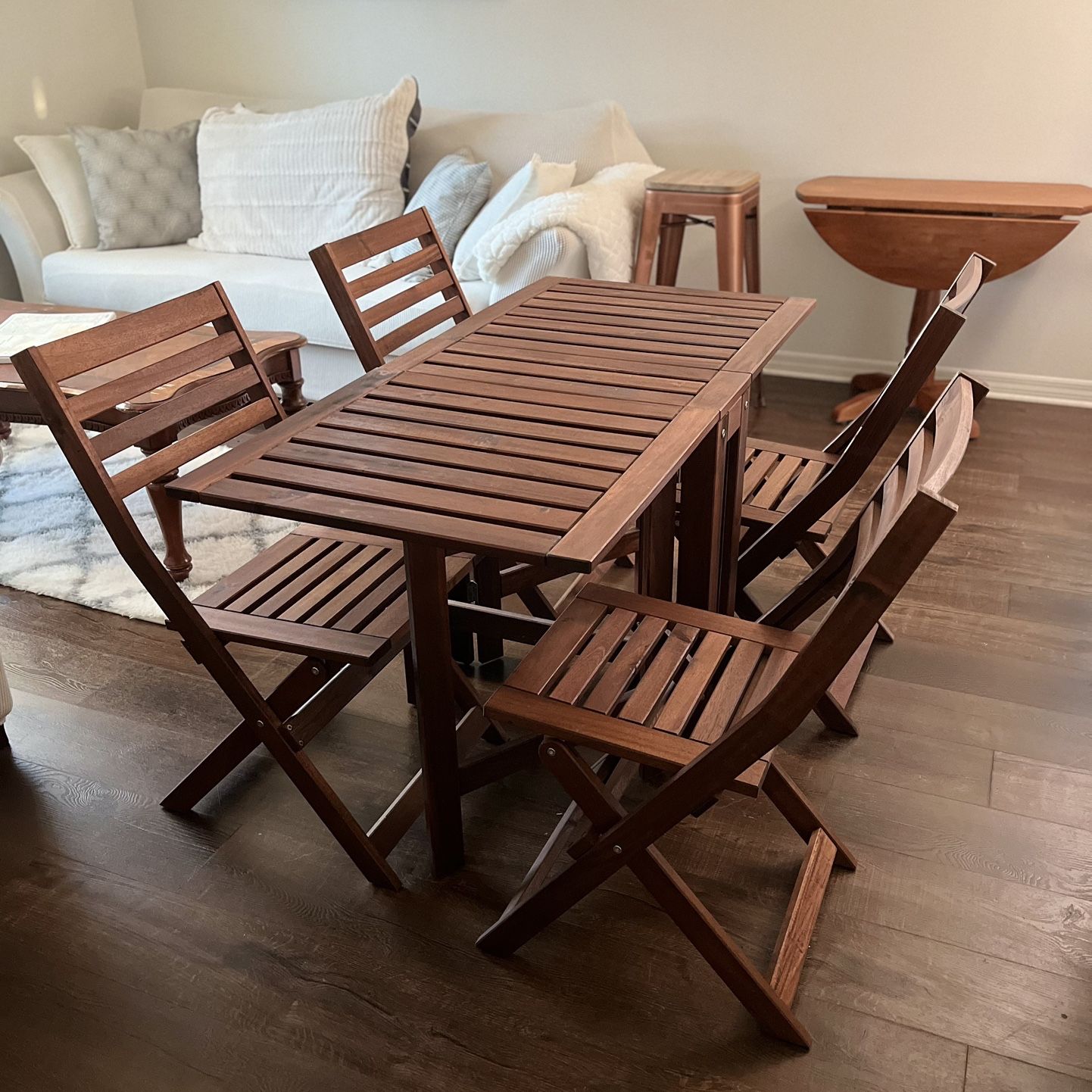 IKEA Applaro Drop Leaf Patio Dining Table And Four 4 Chairs Set for Sale in Wimauma, FL