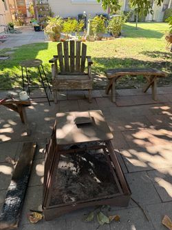 Patio set and fire pit