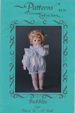 Patterns by Connie Lee Finchum P1460 ~ Bubbles ~ 14-15" Doll ~ Uncut