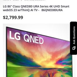 86 LG 4K TV - Literally New