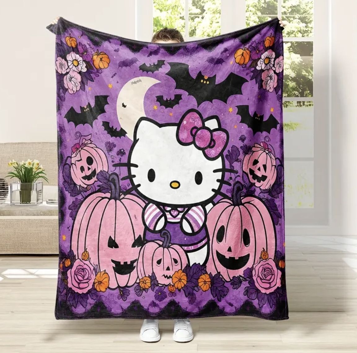🔥Halloween Hello Kitty Throw Blanket!🔥