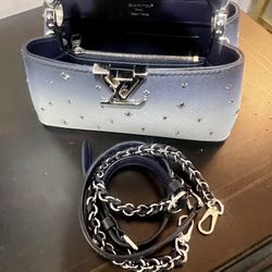 Louis Vuitton Capucine Blue Jean Crystal Bag 
