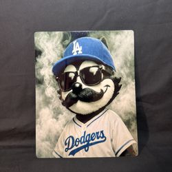 Felix The Cat Los Angeles Dodgers sublimation print on a 8x10” metal/ aluminum sheet.