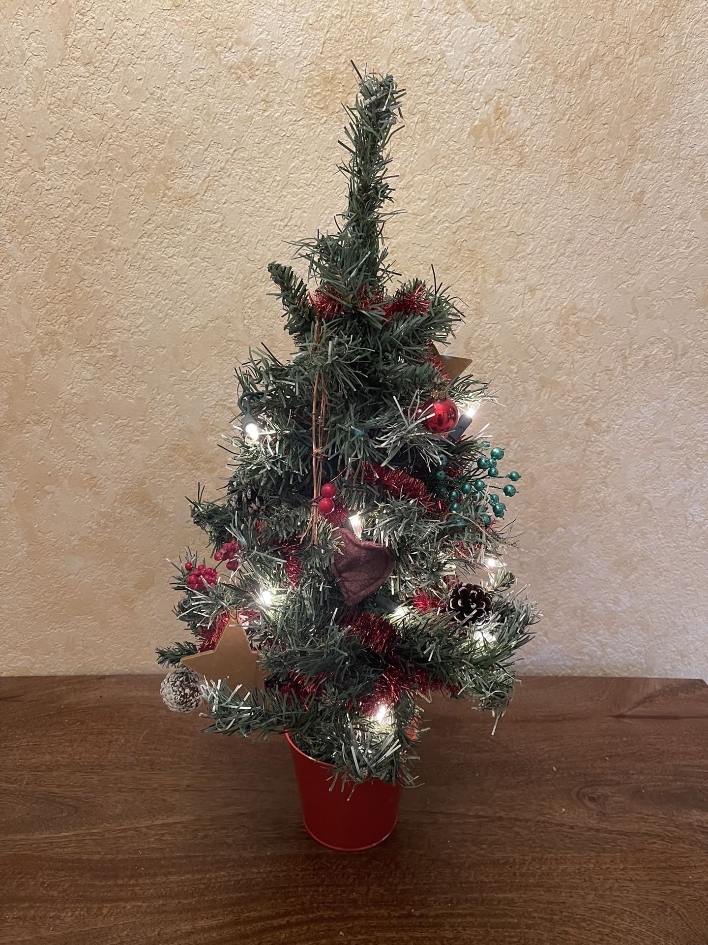 Artificial 2-feet Tabletop CHRISTMAS TREE With Ornaments And Lights