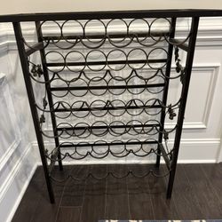 Metal Wine Rack With Glass Top