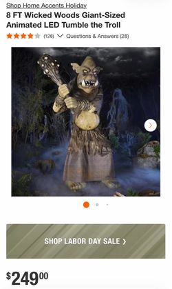 Shop Home Accents Holiday. 8 FT Wicked Woods Giant-Sized Animated LED Tumble the Troll (128) V Questions & Answers (28)