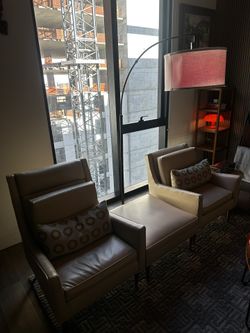 Beige Wayfair Furniture With Ottoman/Middle Table