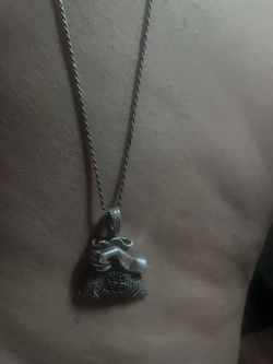 Italy 925 real chain necklace with real pendant with real diamonds all over the pendant