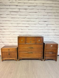 MCM Drexel Vanity Dresser Nightstand Set 3pc