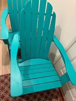 2 turquoise Adirondack chairs