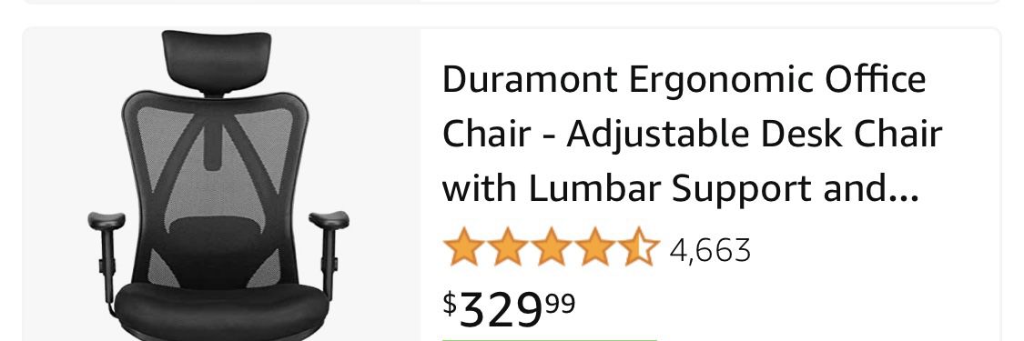 Duramont Ergonomic Adjustable Office Chair - BRAND NEW AND SEALED IN BOX! 