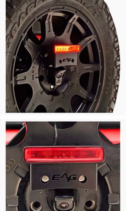 EAG 3rd Brake Light Bracket Relocation Kit Center High Mounted Stop Light On Spare Tire Fit for 18-21 Wrangler JL