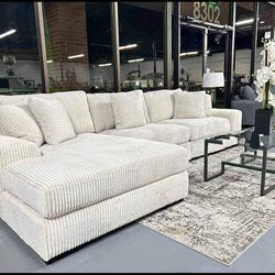 💲Just $10 Down Payment 🆕New Ivory 3-Piece Sectional With Chaise By Ashley 🚛🚛Fast Delivery And Financing Available 