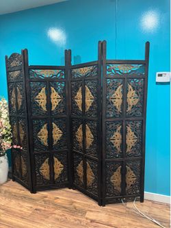 4 Panel Wooden Room Divider