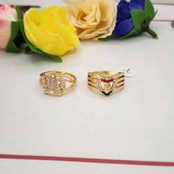Anillos Con Virgen Maria Oro Laminado Brazilian #7 GOLD-PLATED RINGS 