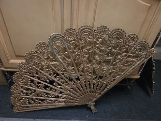 vintage Burwood Products Co. Hollywood Regency gold fan wall hanging mid century