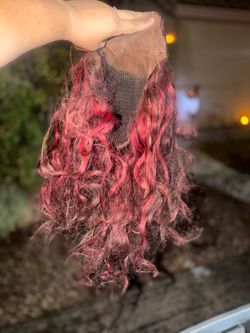 LOT Red and Brown Curly Lace Front Wig