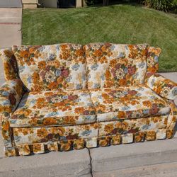 Vintage Floral Loveseat Sofa