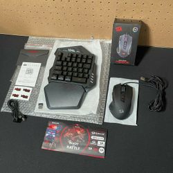Wireless One-Handed Gaming Keyboard + RGB Wired Gaming Mouse For Cheap