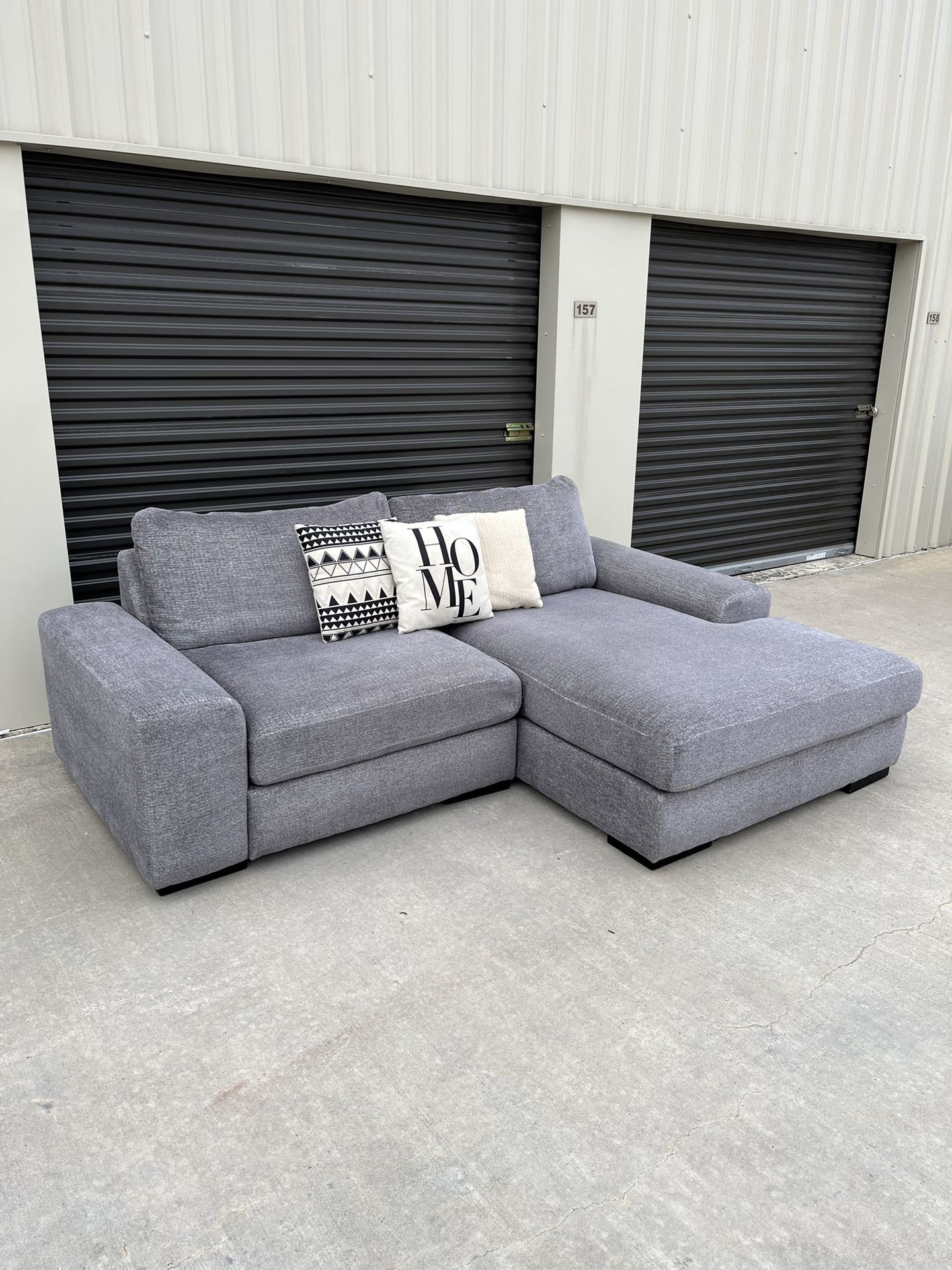 Deep Gray Sectional Couch. Free Delivery!