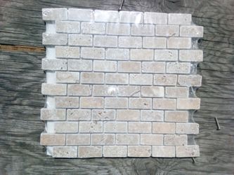 Walnut travertine tile 140 pieces 1"x2"x3/8"x12"x12"