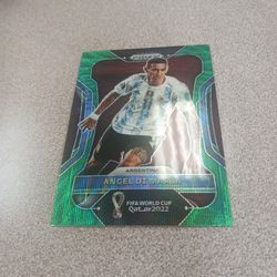Angel Di Maria 2022 Panini Prizm FIFA World Cup Qatar Green Wave
