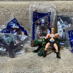 2003 Mcdonalds He-Man MotU Lot Of 7 Skeletor Panthor 5" He-Man, 2 Battle Cat new