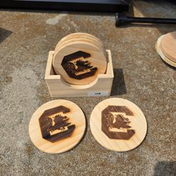 South Carolina Gamecocks Wood Coaster Set