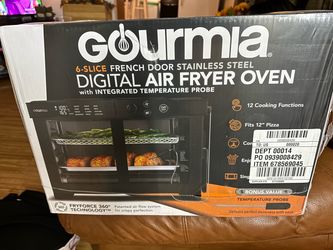 Brand New Gourmia 6-Slice French Door Air Fryer Oven