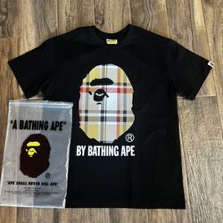 BAPE Check By Bathing Ape Tee ‘Black/Beige’