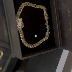 14k Hello Kitty Cuban Link Bracelet 