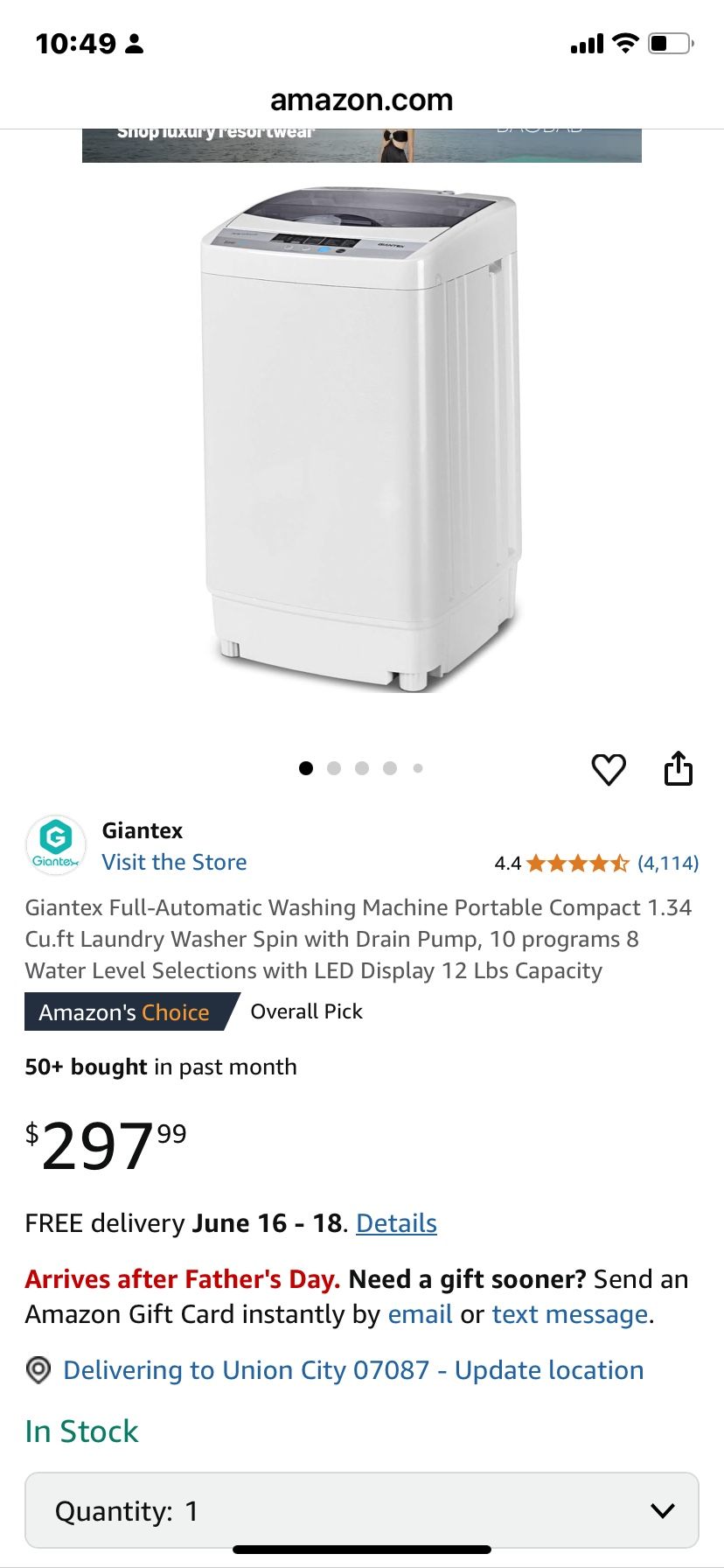 Full Automatic Portable Washer Mint Condition Easy Life Led Display
