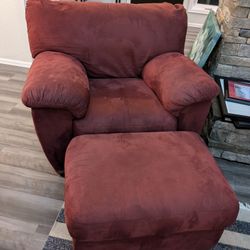 Ashley Furniture Red Chair and ottoman 