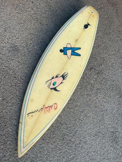 Old school surfboards 5’10