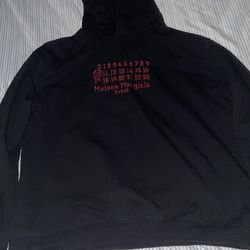 Maison Margiela Men's Black and Red Hoodie
