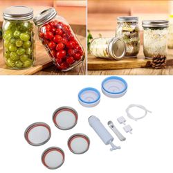 Jar Vacuum Sealing Kit with Hand Vacuum Pump for FoodSaver Food Storage NEW!!