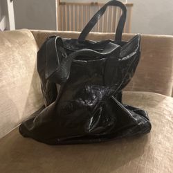 YSL Black Patent Leather Tote Bag
