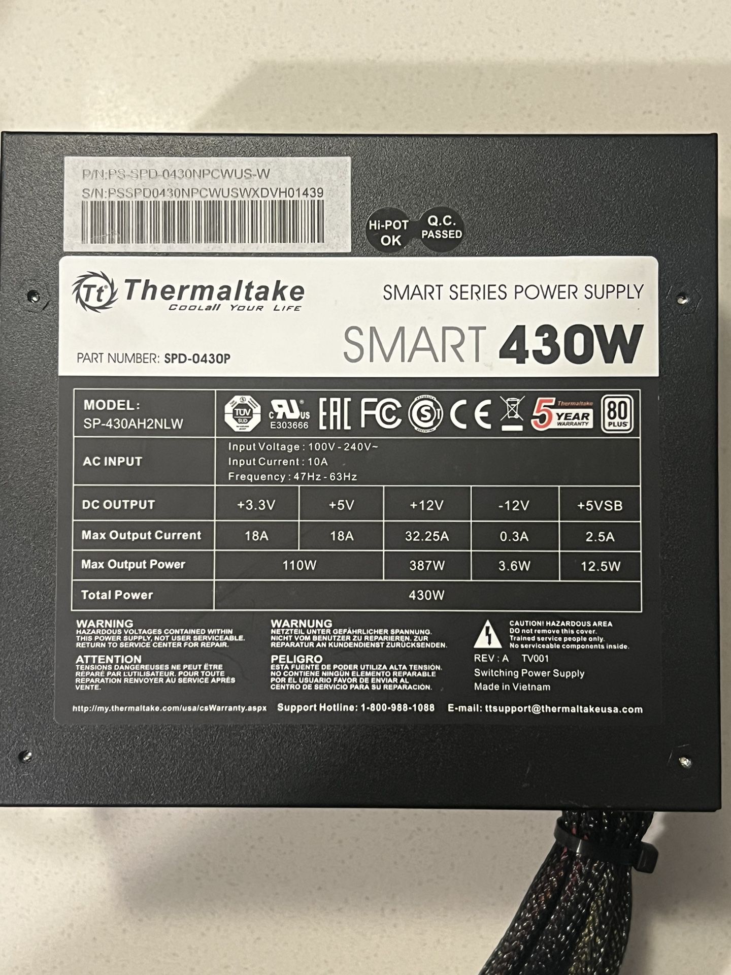 Thermaltake 430w Power Supply