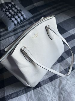 Large White Kate Spade Leather Tote Bag