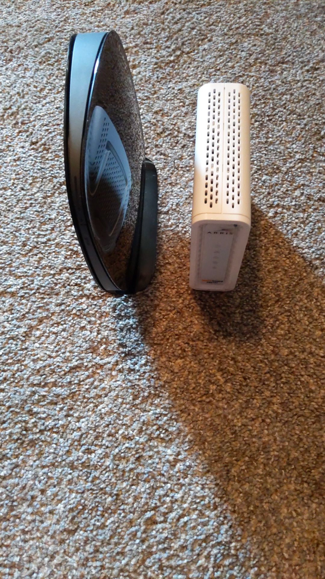 Arris modem and Belkin router set