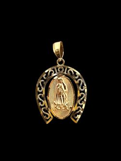 1 1/4" Gold Virgin pendant #30976