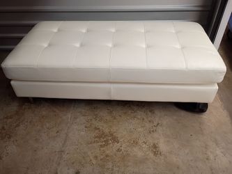 White Leather bench