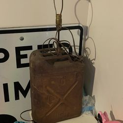 Vintage Korean War Military Jerry Can Lamp